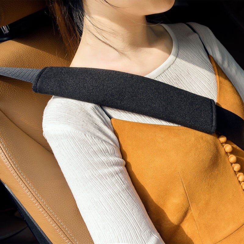Petutu 6PCS Car Seat Belt Covers, Soft Shoulder Strap Pad for a More Comfortable Drivinger,Soft Car Safety Seatbelt Strap for Adults -Black - Image 4